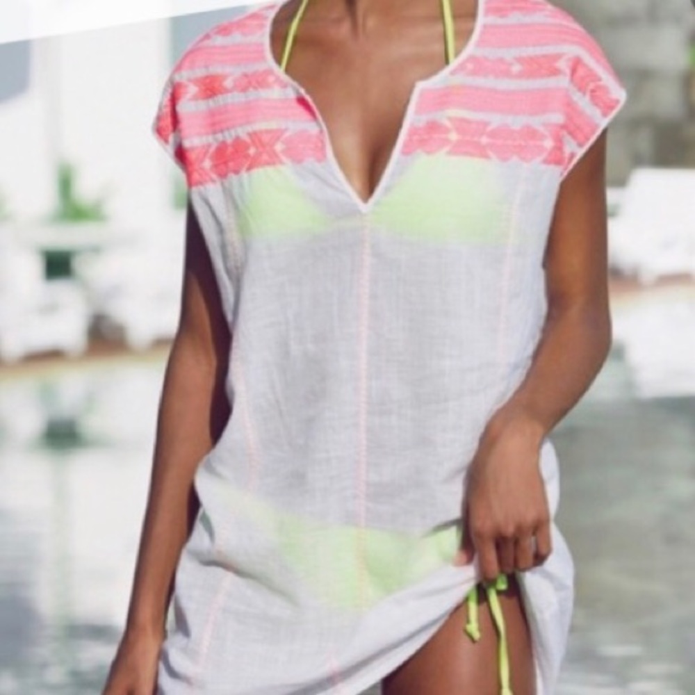 J Crew Embroidered Tunic Dolman Coverup